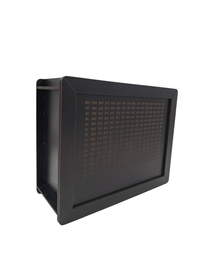 Nispruhay Wooden Money Piggy Bank Gullak Coin Box with Carved Design Savings Box Mini Bank Donation Box Smart Money Cash Coin Saving Box (Black Wooden) - Image 2